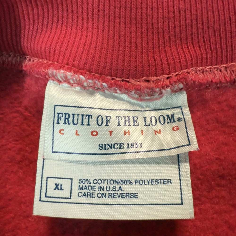 Vintage Made In‎ USA Fruit of the Loom Crewneck Sweatshirt Adult XL Pink Blank - Picture 7 of 8
